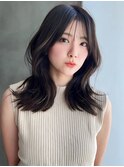 黒髪シースルーバング×女っぽくびれヘア