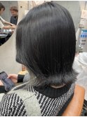 インナーカラー/イヤリングカラー/切りっぱなしボブ/くびれボブ