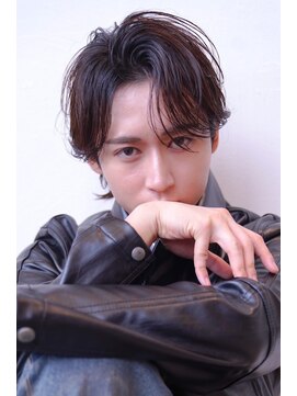 エフエム 渋谷(FM) フェザーパーマセンターパートハイライトカラーニュアンスパーマ