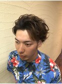 アシンメトリーパーマスタイル