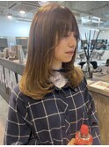 Olive beige × layer cut