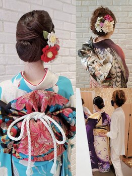 グリッター(Glitter)の写真/【着付ヘアセット¥13200～】結婚式やイベントに!訪問、留袖、振、袴の着付もお任せください[馬車道/桜木町]
