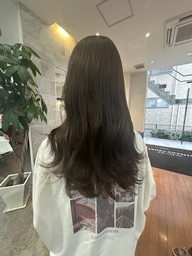 サロンド アリアンツキャナル(salon de' allianz canal) 【韓国風ヘア】艶髪オリーブカラー/ブリーチなしカラー