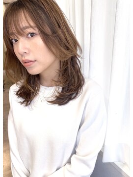 アンス 大阪梅田(ANs.) 20代30代40代◎　くすみカラー エアリーミディ小顔無造作カール