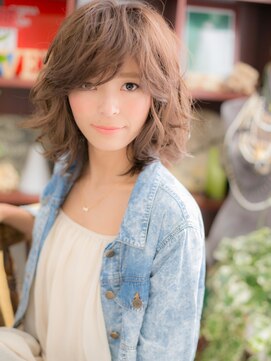 カバーヘア イヴ 戸頭店(COVER HAIR EVE) ボサふんわりカールくせ毛風切りっぱなしロブc5戸頭20代30代40代