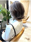 バレイヤージュ/ミルクティーベージュ/ボブ