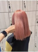 ダブルカラーケアブリーチインナーカラー韓国20代前髪カット