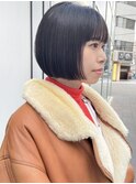 CAF 照下 イメチェン 似合わせカット 黒髪ミニボブ