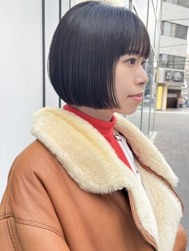 カフ(CAF) CAF 照下 イメチェン 似合わせカット 黒髪ミニボブ