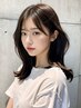 韓国風似合わせカット+ブリーチなし透明感カラー+オージュア2STEP TR