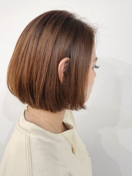 ミドル(MIDDLE) あごラインミニボブOrangeBeige