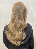 ブリーチピンクベージュボブレイヤーミディアムカットグレージュ