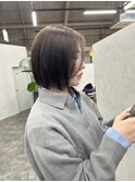 ミニウルフチェリーブラウンホワイトグレージュフェザーパーマ