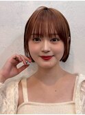 ストレートくびれヘアアプリコットオレンジ夏のヘアアレンジ