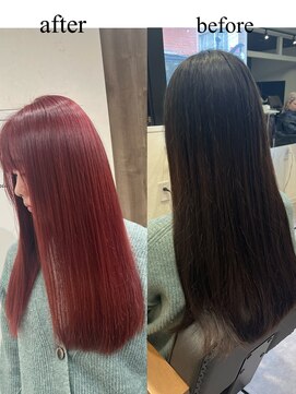 イノセンス 西宮北口店(innocence) 【innocence】ブリーチなしカラー/暖色カラー/チェリーレッド