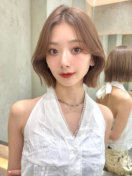 ロンドヴァリー 渋谷店(Lond vallee) 明るめベージュ×くびれボブ