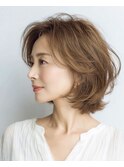 大人ショートボブ白髪ぼかし脱白髪染め30代40代50代60代♪
