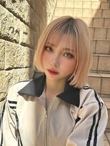 アース 調布店(HAIR & MAKE EARTH)&nbsp;フリンジボブ×ハイトーンボブ