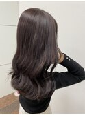 黒髪風ラベンダーベージュ×小顔カット