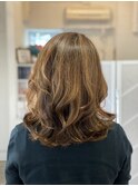30代40代50代大人可愛い白髪ぼかしハイライトショコラベージュ