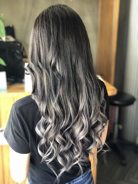 クラウドナイン(CLOUD Nine) シールエクステ×グレージュグラデーション