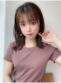 大人可愛い薄めバングヘルシースタイルショコラアッシュ小顔