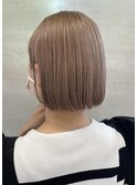 ベージュカラー/ミルクティーベージュ/切りっぱなしボブ
