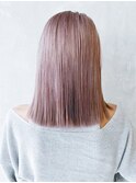ピンクベージュ_グレージュカラーボブウルフ_ba358661