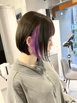 ファイブバイジエクト 堀江(FIVE by The Ect) インナーパープル　ボブ