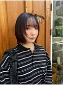 ボブ顔まわりレイヤー　秋カラー　カシスラベンダー