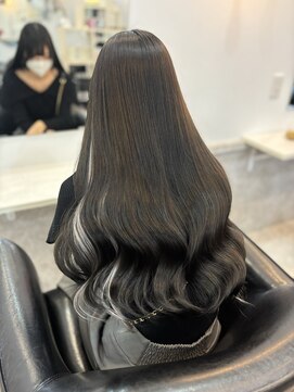 ラビス(Lovis) くびれヘア/アプリコットオレンジ/ハイライトカラー/夏/縮毛矯正