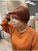 ピンクオレンジ/ショートカット