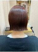 AVEDA赤×ぱつっとボブ
