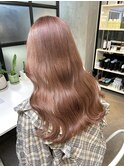 ダブルカラー　ピンクベージュ　ブリーチ　髪質改善　表参道
