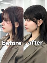 アマトウキョウ アユンチェ(AMA TOKYO×AYUNCHE) 前髪顔まわり韓国ヘアレイヤーカットサイドバンク2wayバンク韓国