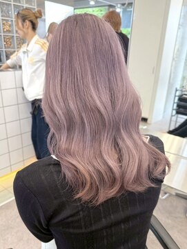 サンクマーケット 渋谷(cinq MARKET) 渋谷ピンクベージュカラーペールピンクカラー顔周りレイヤー韓国