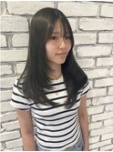 レイヤーカット×Wカラーオリーブグレー