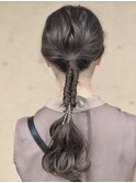 ポニーテールアレンジ/グレーベージュ/20代/30代/40代