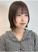 花田/くびれミディアムレイヤーボブオリーブベージュ下北沢韓国