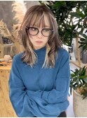 顔まわりレイヤー×ミルクティーグレージュ