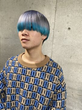 ガルボ ヘアー(garbo hair) ＃ホワイトシルバー＃ライトブルー＃マッシュ