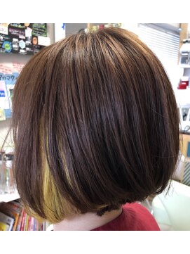 ビューティーサロン クレマン(Beauty salon a.cr'emant.) イエローインナーカラーボブスタイル☆