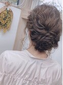 お呼ばれヘアセット★ゆるふわ波ウェーブ編み込み大人美女ヘア