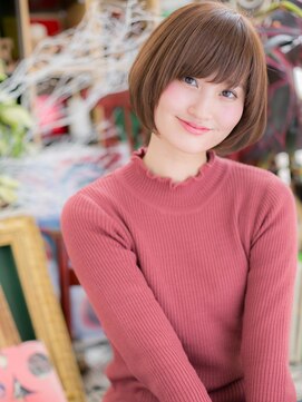 カバーヘアアンドスパ ブリス 浦和(COVER HAIR&SPA bliss) 斜めバング前下がりココアブラウン大人ボブc5浦和20代30代40代