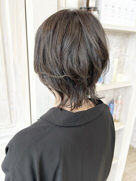 キャアリー(Caary) 福山市美容室Caary くびれネオウルフ×ダークグレージュカラー