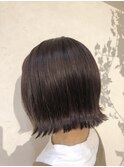プツッとボブ×くすみピンクブラウン