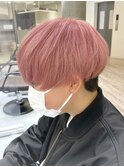メンズハイトーンメンズブリーチカラーミルクティーピンク池袋