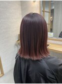 バッサリ切りっぱなしボブ　ダークカシス
