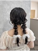 【別府 ランガリ】ツインヘアアレンジ、編み込みヘア