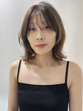 キャンバス バイ ネオリーブ 横浜西口(Canvas by neo.) ボブウルフ くびれヘア 似合わせ顔周りカット ベージュ 横浜